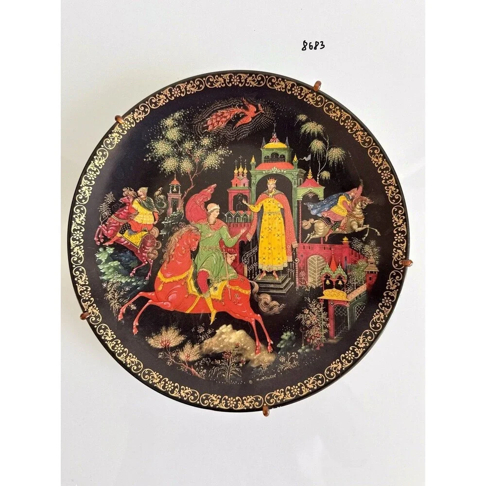 Russian Palekh Plate Firebird Vikhrov LFZ USSR 1991 Limited